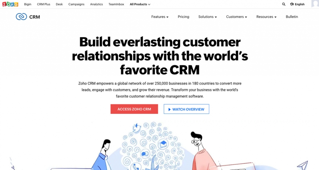 Zoho's suite of software includes CRM