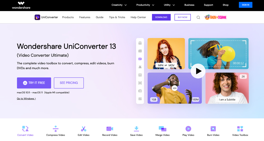 Screenshot of Wondershare Uniconverter