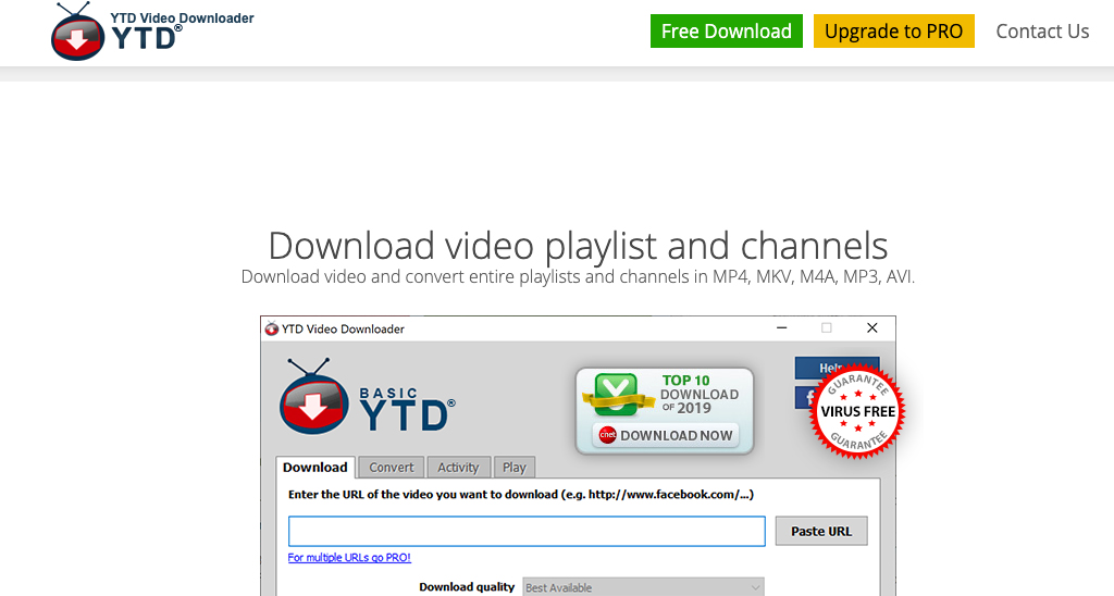 Screenshot of YTD Video Downloader