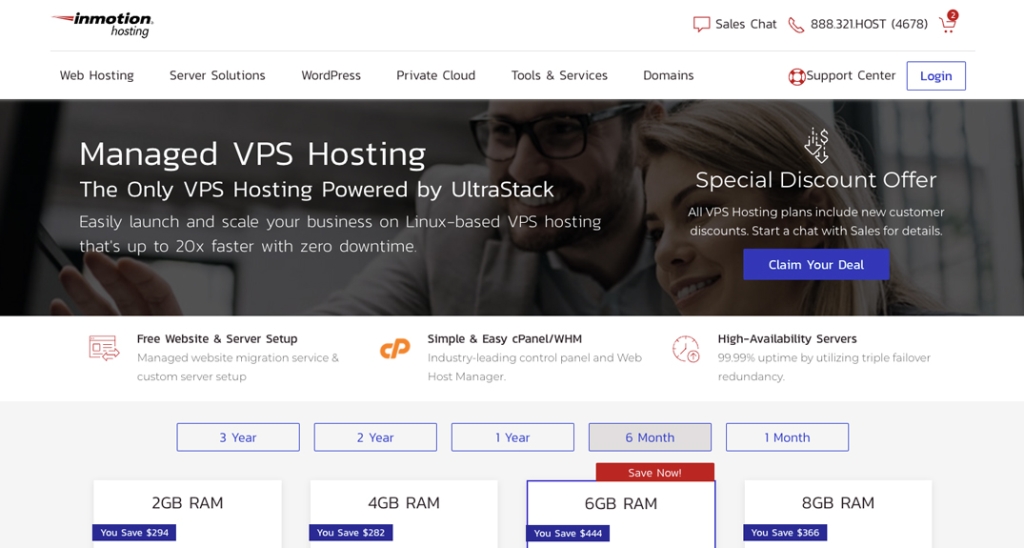 InMotion Hosting has four different VPS hosting plans