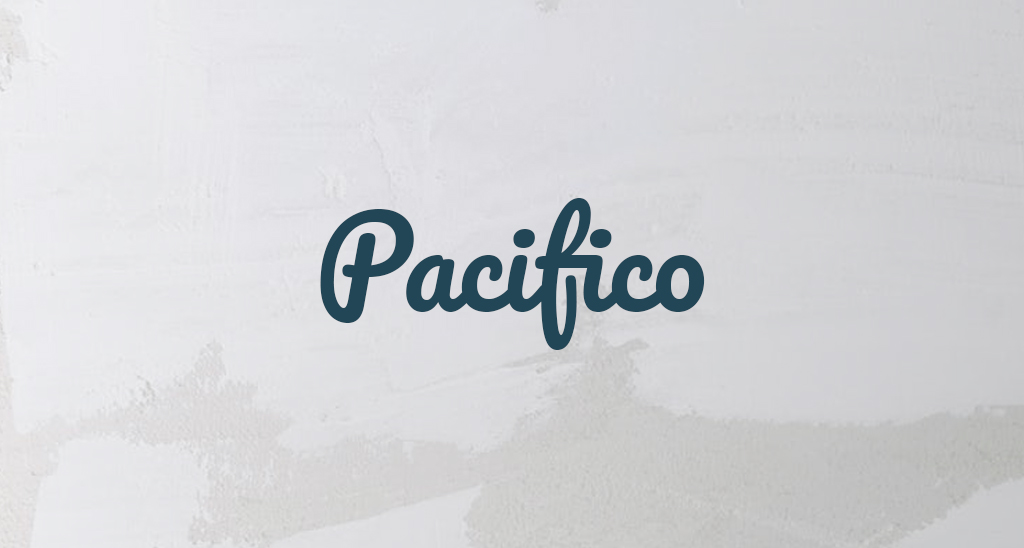 Pacifico is a popular script typeface. 