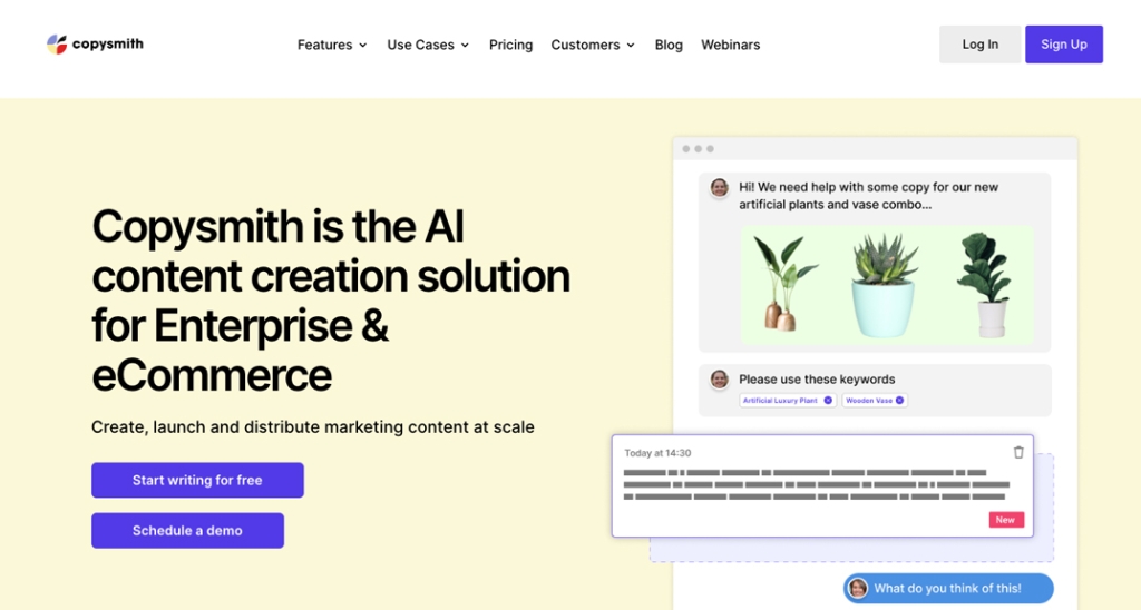 Copysmith is an AI copywriting software tool