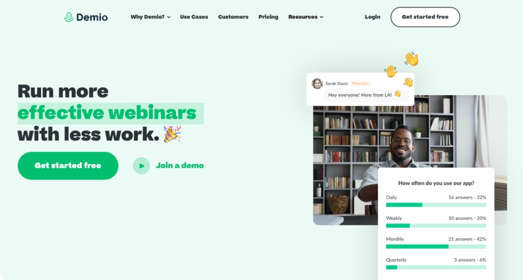 Demio is a browser-based webinar platform