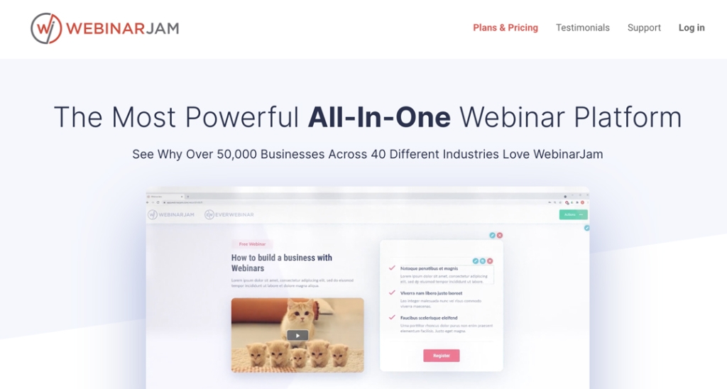 WebinarJam is used by over 50,000 businesses