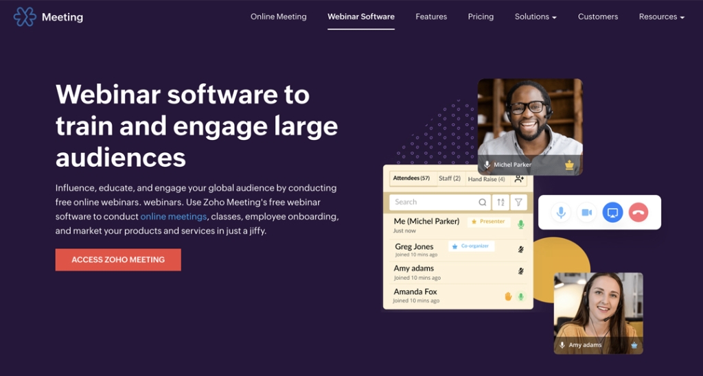 Zoho Meetings is a free webinar software
