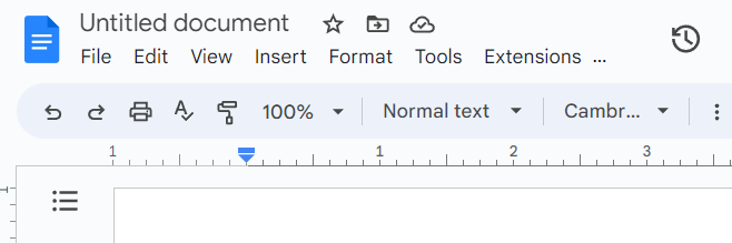 Margin controls in Google Docs