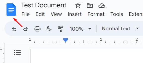 Click the Google Docs icon to go to the main area