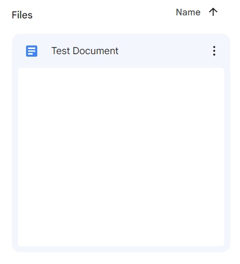Document in a Google Drive folder