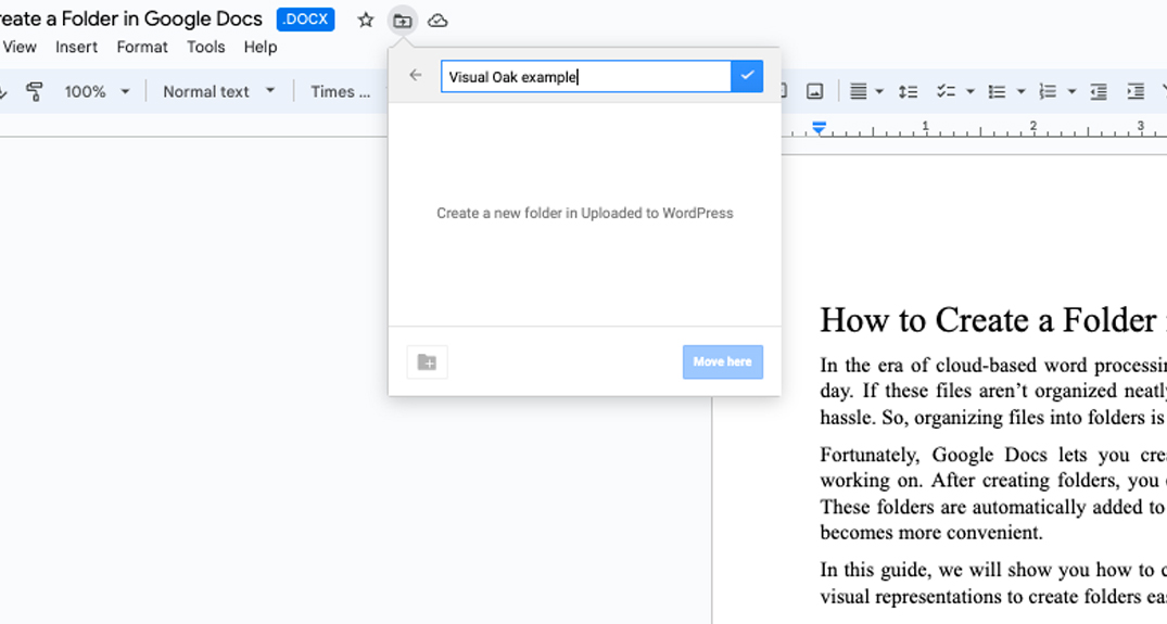 How To Create a Folder in Google Docs
