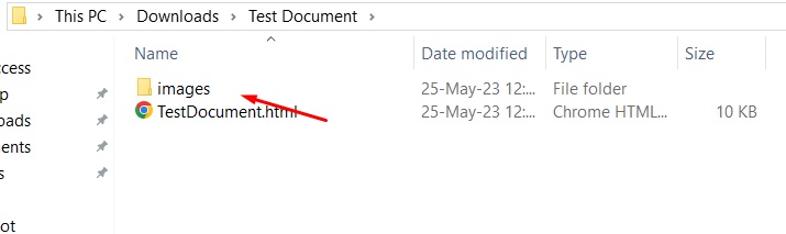 Images folder from a Google Doc saved as a web page