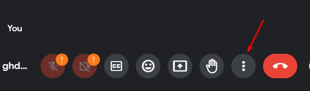 Google Meet settings icon