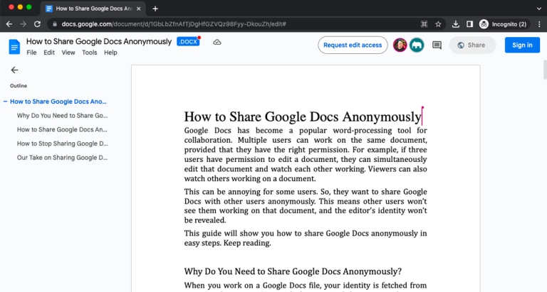 How To Be Anonymous On Google Docs [2023]