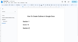 Step by step guide to create outlines in Google Docs
