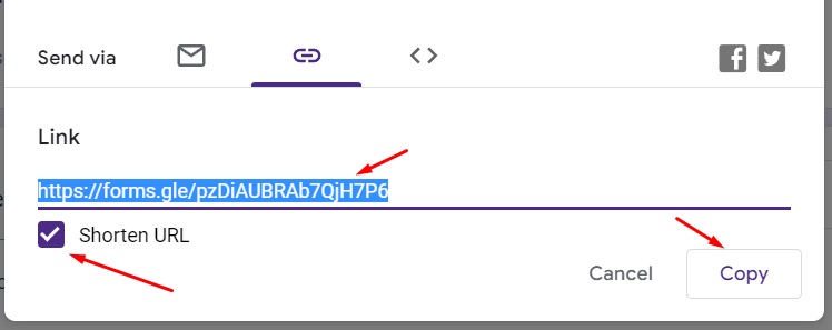 Create a short URL for a Google Form