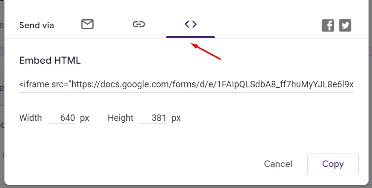 Embed a Google Form as an iframe