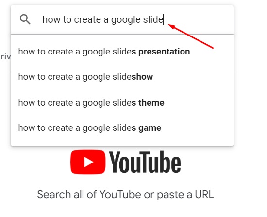 Search for a video on YouTube