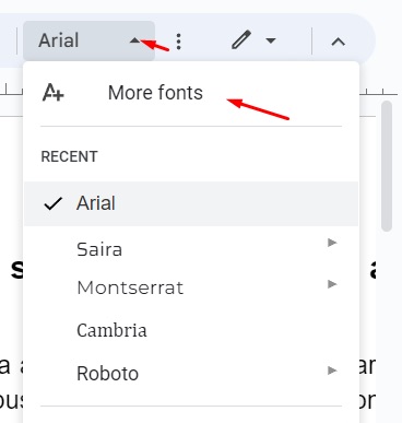 More fonts option