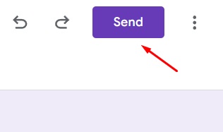 Screenshot of send button in Google Forms