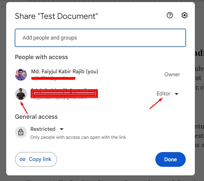 Click the dropdown to transfer ownership