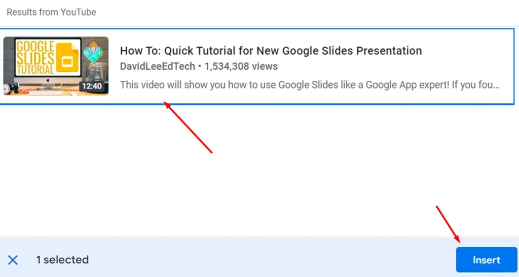 Add a video to Google Slides